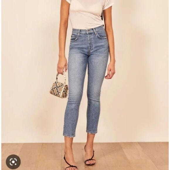 Reformation Jeans Serena High Skinny Crop in Augusta Wash 26 - Picture 1 of 7